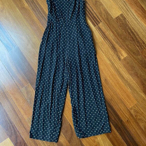 Old Navy Sz XS Spaghetti Strap Black / White Polka Dot Jumpsuit - Picture 2 of 8